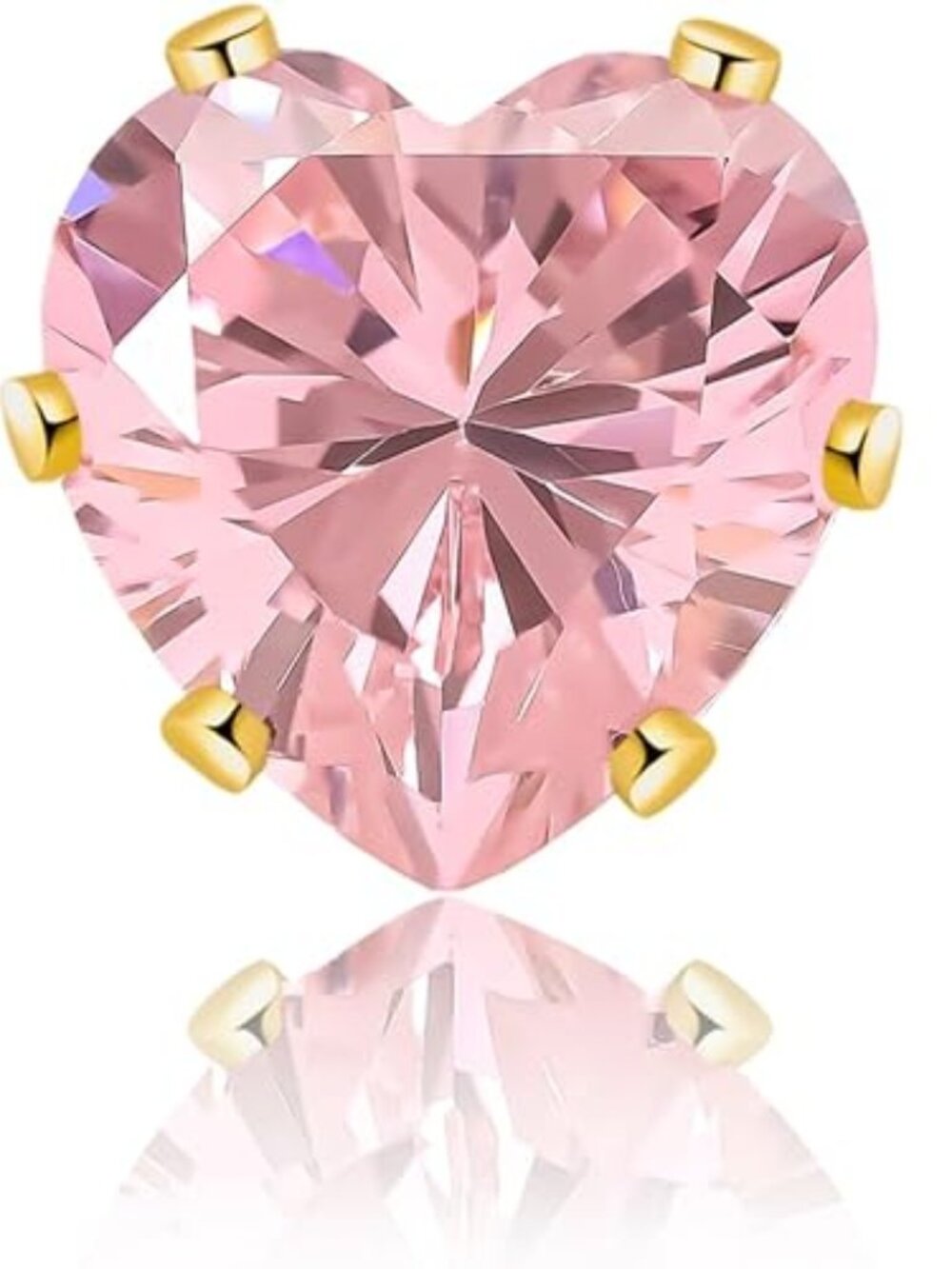 Pink Heart Earrings for Mothers Day‎ 18K Gold Plated
